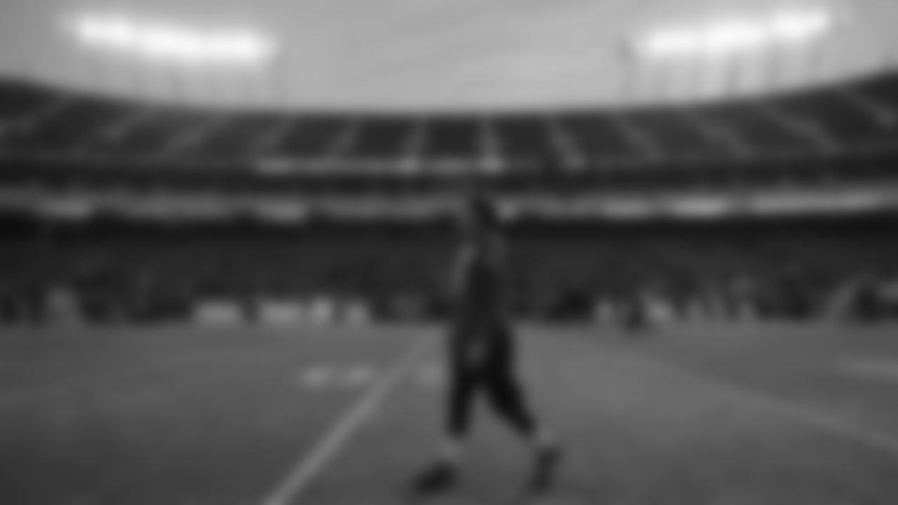 Kansas City Chiefs quarterback Patrick Mahomes (15) walking alone on the field prior to the wildcard playoff football game against the Pittsburgh Steelers, Sunday, January 16, 2022 in Kansas City.