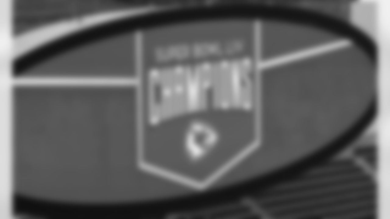 Super Bowl LIV Champions signage on Arrowvision during Season Ticket Member Day at training camp practice at Arrowhead Stadium on August 29, 2020.