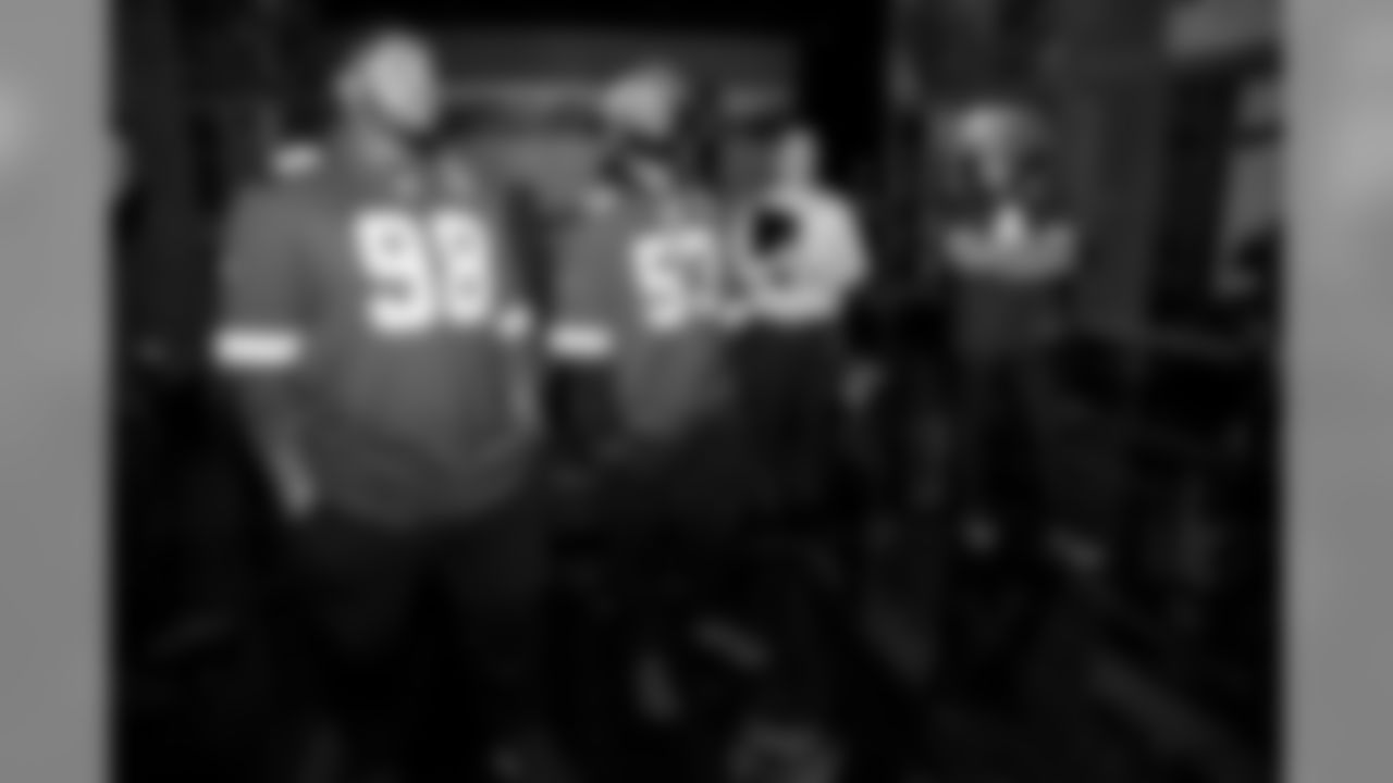 Kansas City Chiefs defensive tackle Xavier Williams (98), quarterback Chad Henne (4) and linebacker Anthony Hitchens (53) visit the World War One Museum on 10/26/18