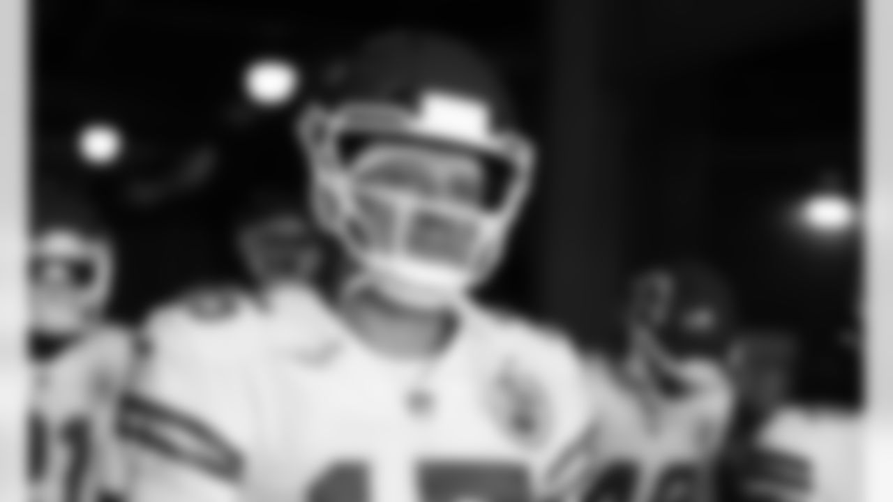 Kansas City Chiefs quarterback Patrick Mahomes (15) prior to an NFL football game against the Tampa Bay Buccaneers at Raymond James Stadium on November 29, 2020.