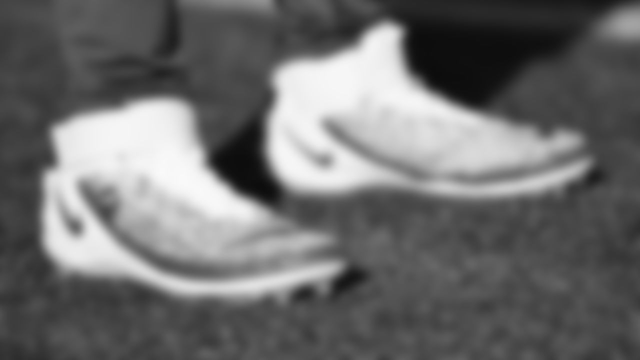 Kansas City Chiefs offensive guard Trey Smith's custom cleats for the NFL's My Cause My Cleats initiative prior to an NFL football game against the Cincinnati Bengals, Sunday, December 4, 2022 in Cincinnati.