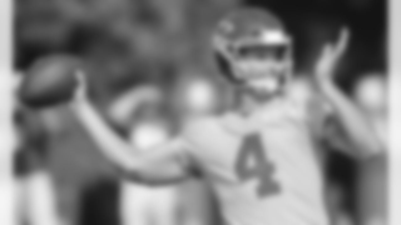 Kansas City Chiefs quarterback Chad Henne (4) during rookie training camp at Missouri Western State University