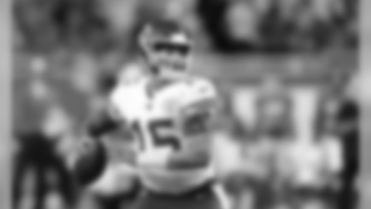 Kansas City Chiefs Quarterback Patrick Mahomes (15) during the game between the Kansas City Chiefs and the Detroit Lions at Ford Field in Detroit, MI.