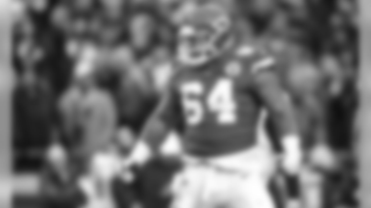 Kansas City Chiefs defensive tackle Mike Pennel (64) during the NFL divisional playoff game between the Kansas City Chiefs and the Houston Texans at Arrowhead Stadium on January 12, 2019