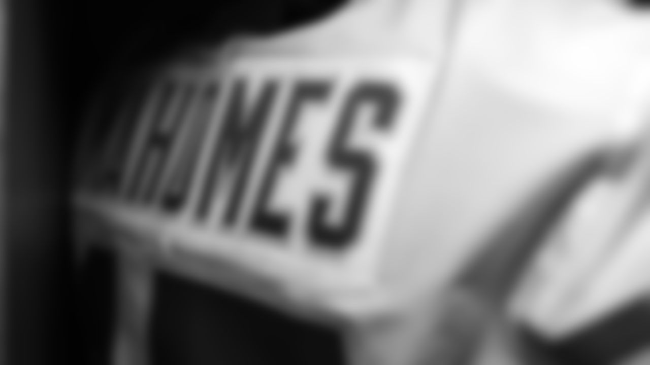 Kansas City Chiefs quarterback Patrick Mahomes's jersey in the locker room during an NFL football game against the Tennessee Titans at Nissan Stadium, Sunday, October 24, 2021 in Nashville