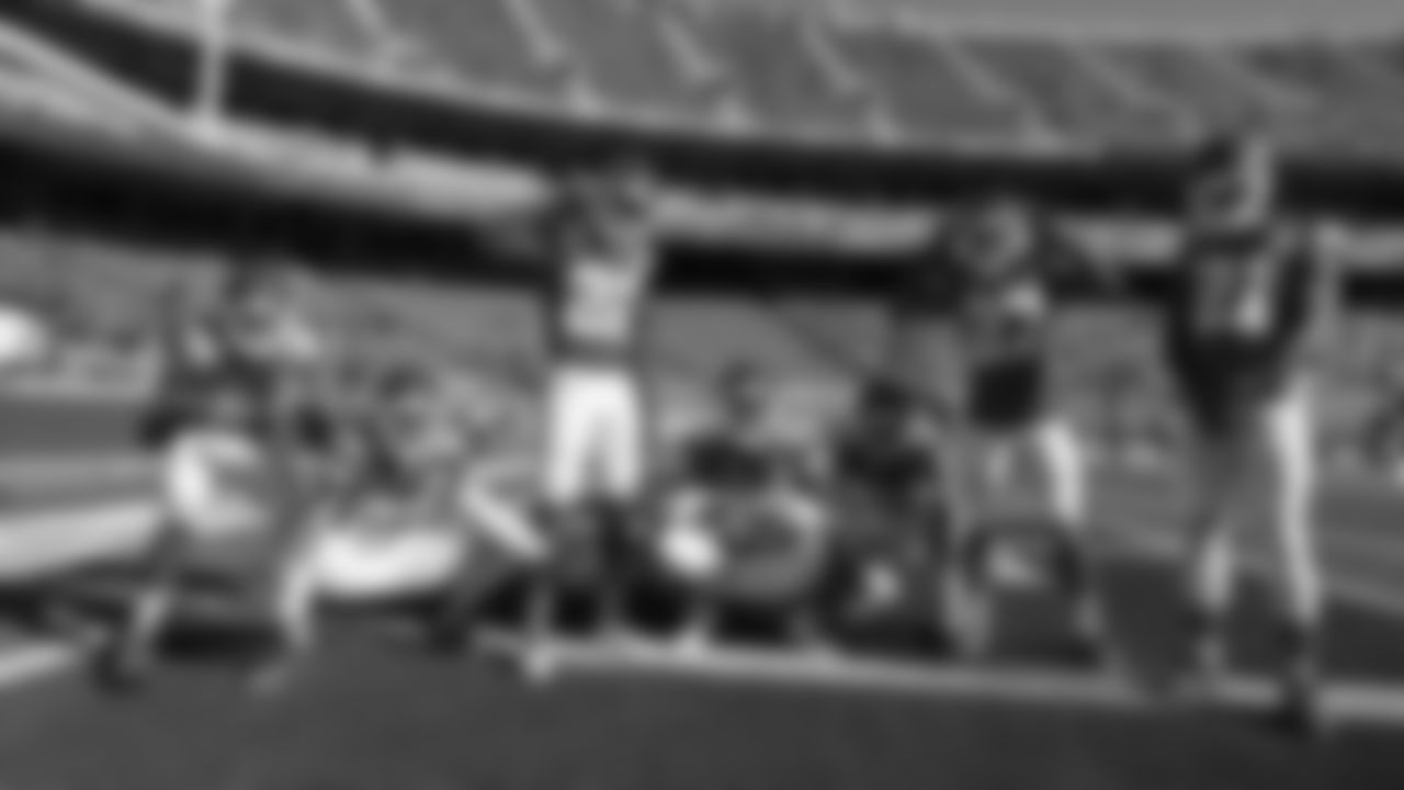 The Kansas City Chiefs Defensive Backs on the field posing for a photo prior to an NFL Football game against the Atlanta Falcons, Sunday December 27, 2020 in Kansas City.
