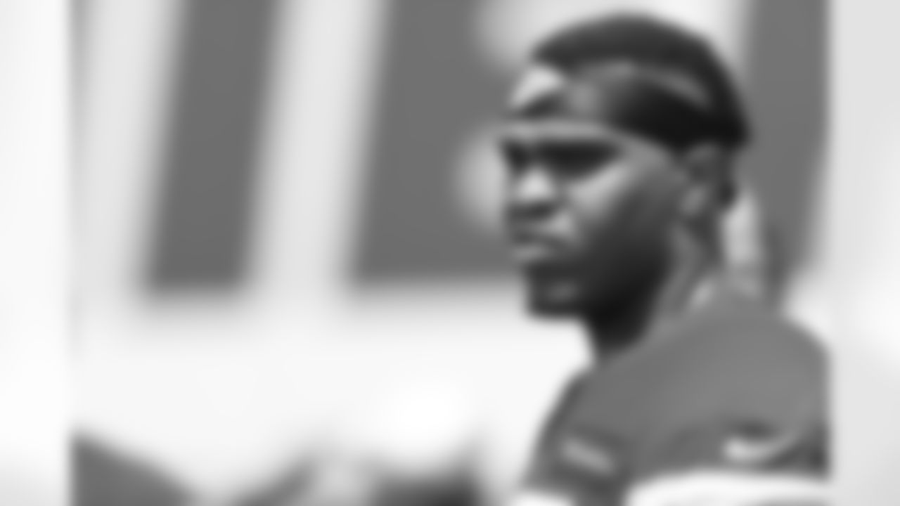 Kansas City Chiefs offensive tackle Orlando Brown (57) during phase 3 workouts at the The University of Kansas Health System Training Complex.