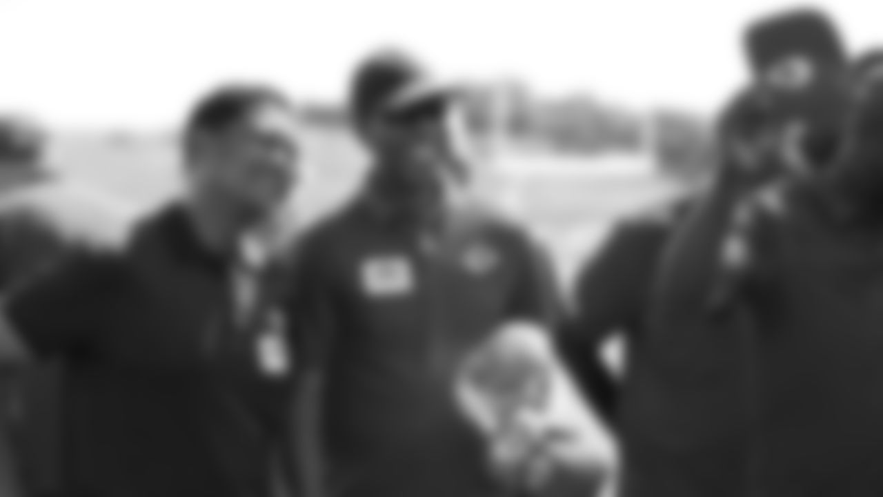 Kansas City Chiefs Legends watch practice and speak to the team after training camp at Missouri Western State University.