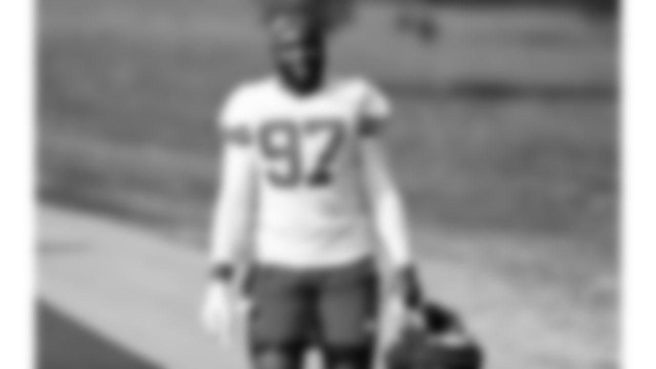 Kansas City Chiefs defensive end Felix Anudike-Uzomah (97) walks down for day one of Kansas City Chiefs pre Training Camp in St. Joseph, MO on Wednesday, July 19, 2023.