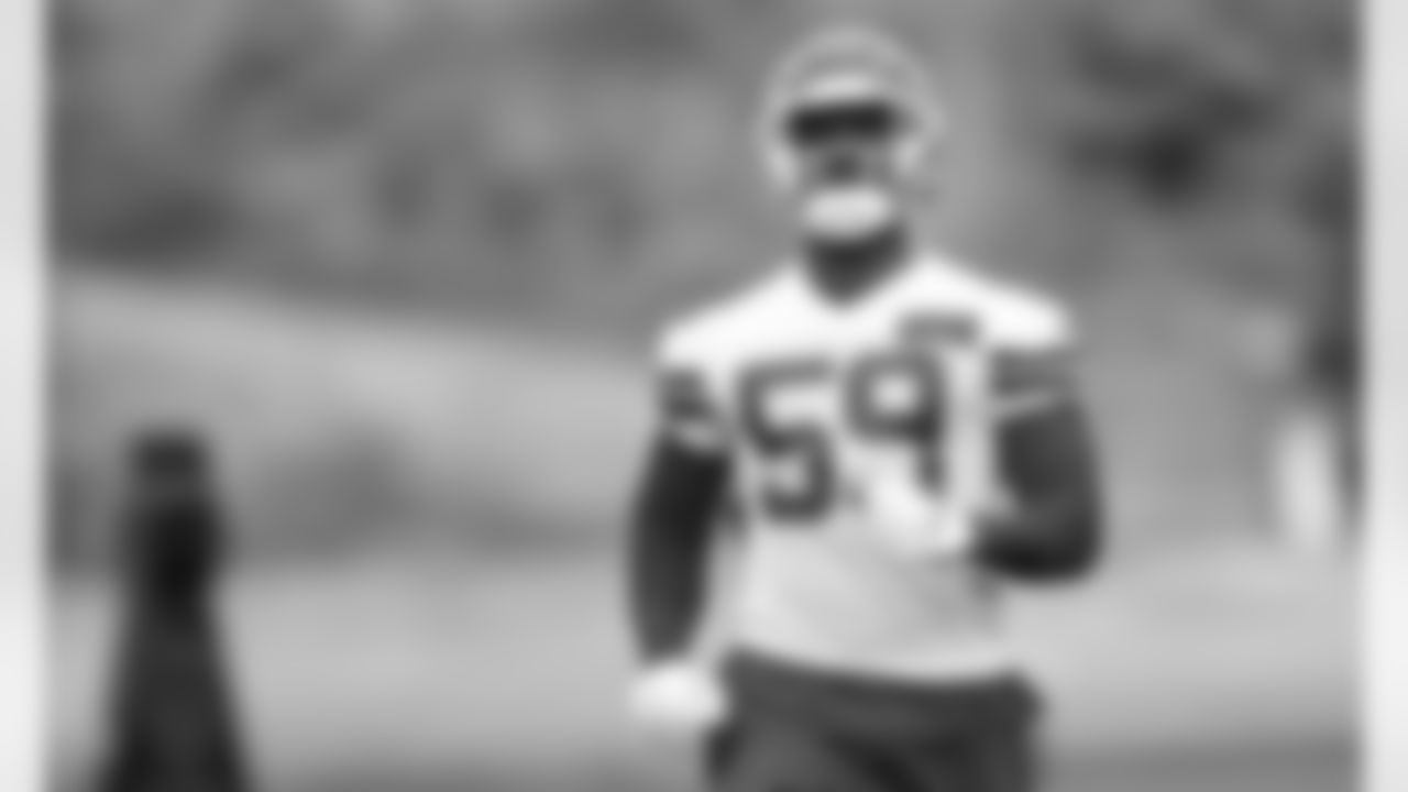 The Kansas City Chiefs Defensive lineman Joshua Kaindoh (59) during day two practice at Chiefs rookie mini camp.