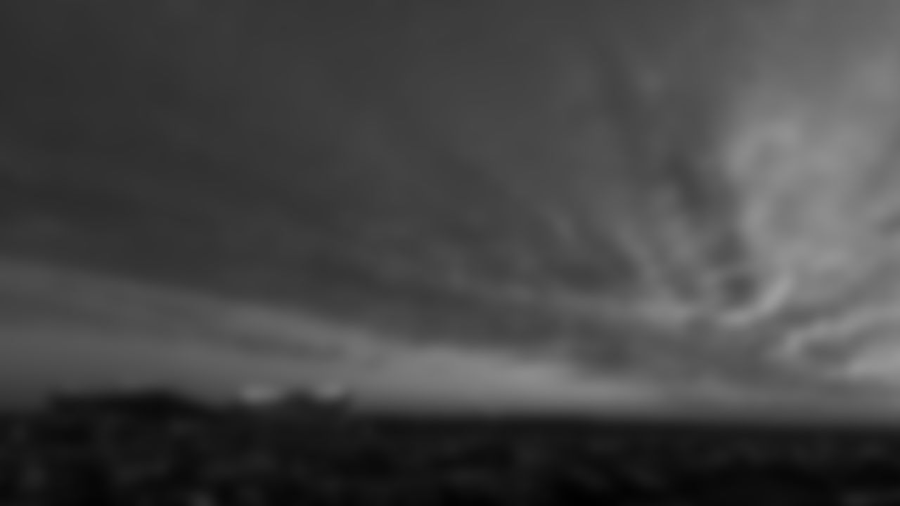 A sunset over GEHA Field at Arrowhead Stadium prior to an NFL football game against the Denver Broncos, Sunday, December 5, 2021 in Kansas City.