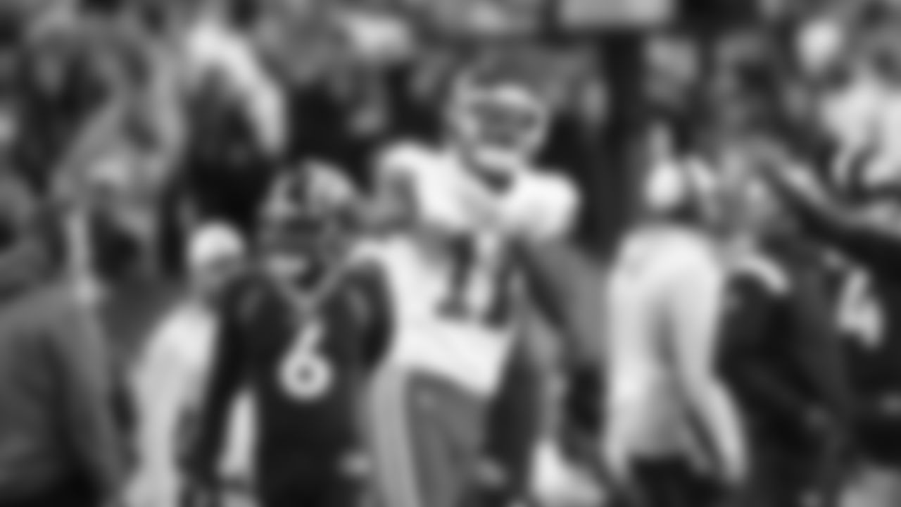 Kansas City Chiefs wide receiver Marquez Valdes-Scantling (11) celebrates a catch during an NFL football game against the Denver Broncos, Sunday, December 11, 2022 in Denver.