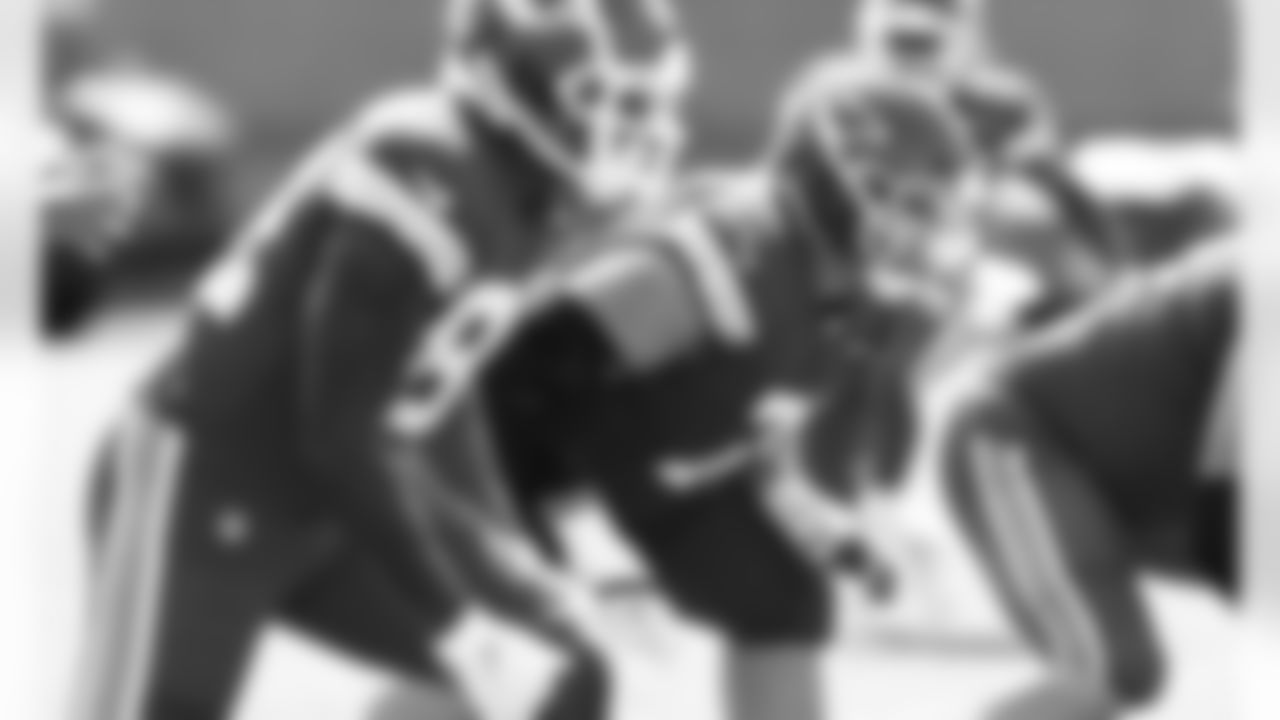 during practice at the University of Kansas Training facility.