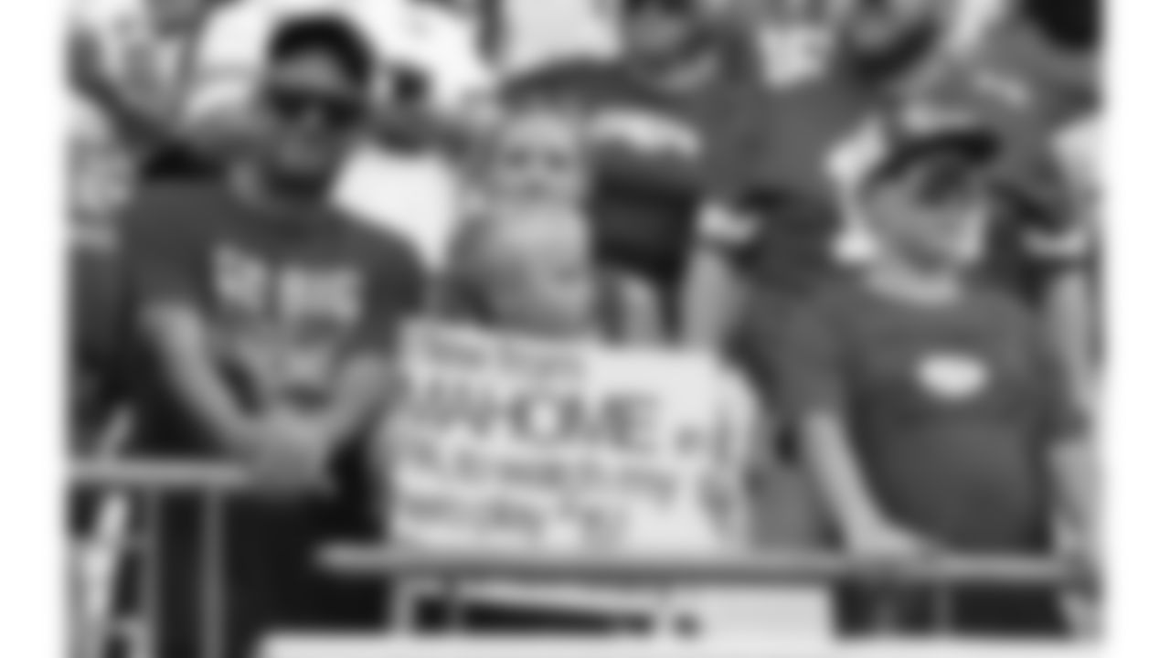 Kansas City Chiefs fans prior to the NFL week 2 matchup against the Jacksonville Jaguars at EverBank Stadium in Jacksonville, Florida on September 17, 2023.