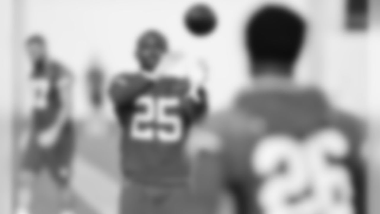Kansas City Chiefs Running Back LeSean McCoy (25) during the Wednesday practice at the Miami Dolphins Training Facility on January 29, 2020.