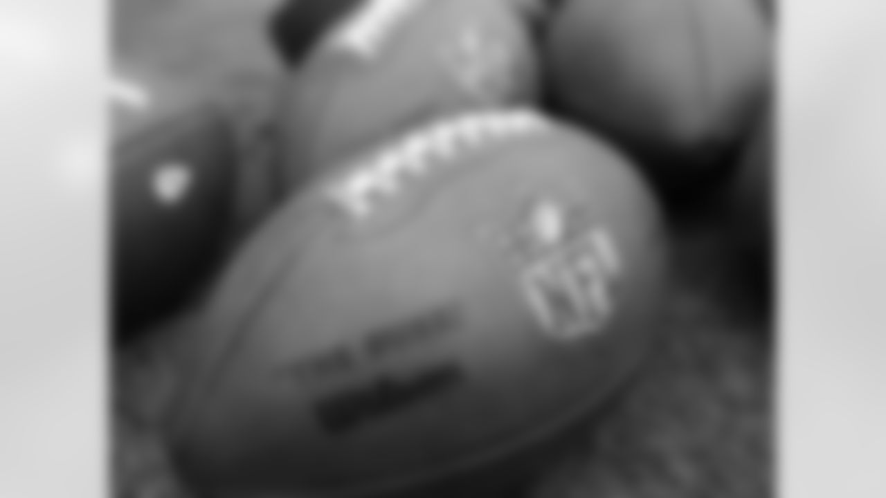 Footballs during practice 7/29/18 at Chiefs Training Camp at Missouri Western State University in St Joseph, Missouri