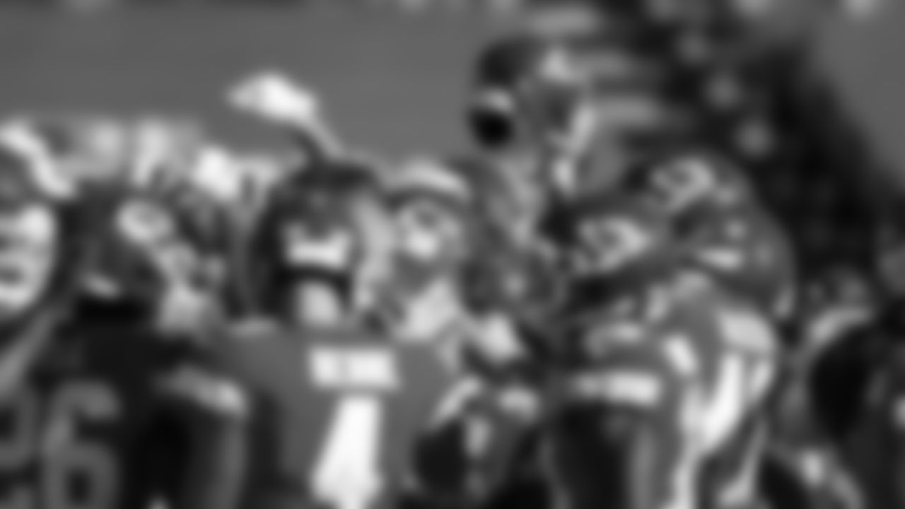 The Kansas City Chiefs Huddle prior to an NFL Football game against the Atlanta Falcons, Sunday December 27, 2020 in Kansas City.