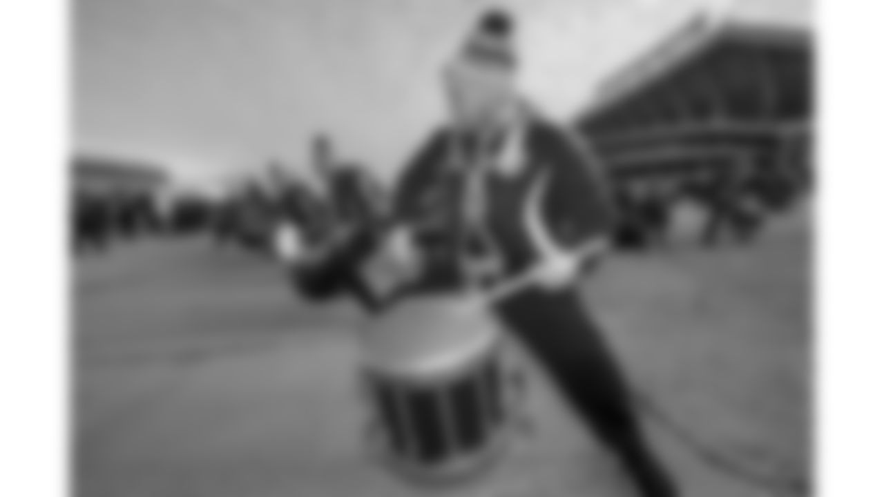 Rumble performs in the pregame parade prior to the divisional playoff football game against the Buffalo Bills, Sunday, January 23, 2022 in Kansas City.