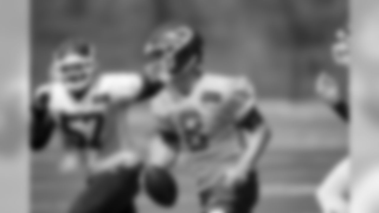 Kansas City Chiefs quarterback Chase Litton (8) during practice on 8/22/18