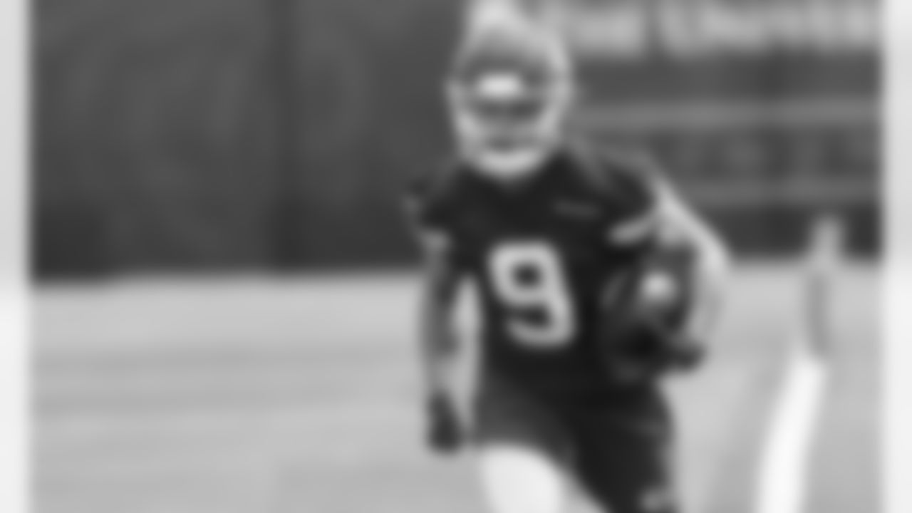 WR Chris Finke (9) during practice at the first day at Chiefs rookie mini camp.
