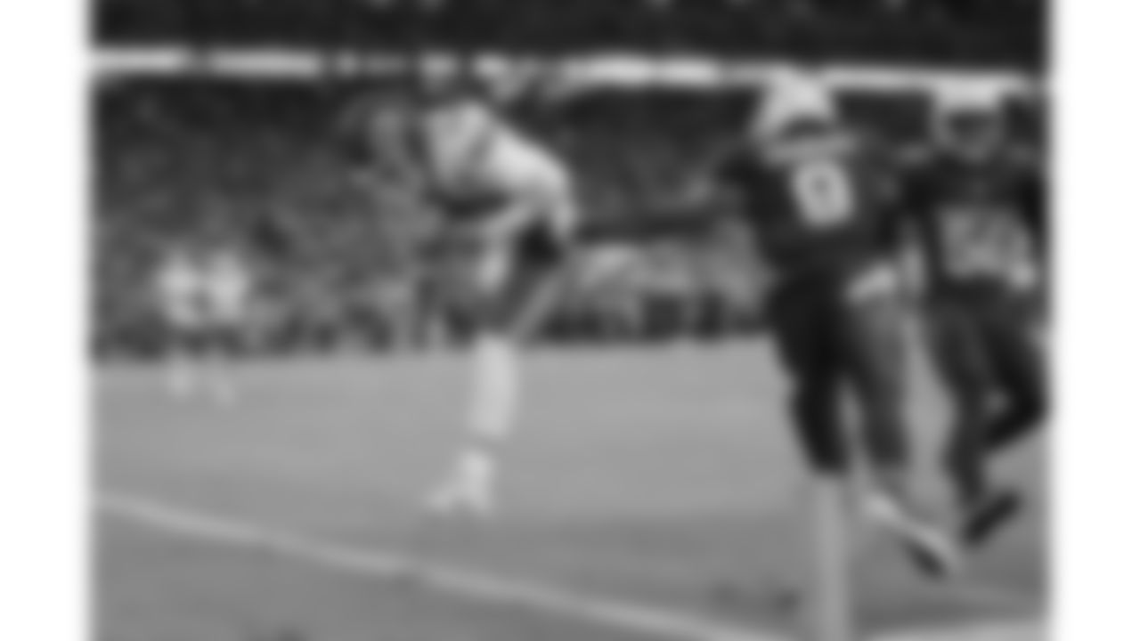 Kansas City Chiefs quarterback Shane Buechele (12) dives into the end zone for a touchdown during the game at the Chiefs preseason Week 2 matchup against the Arizona Cardinals on Saturday, August 19, 2023.