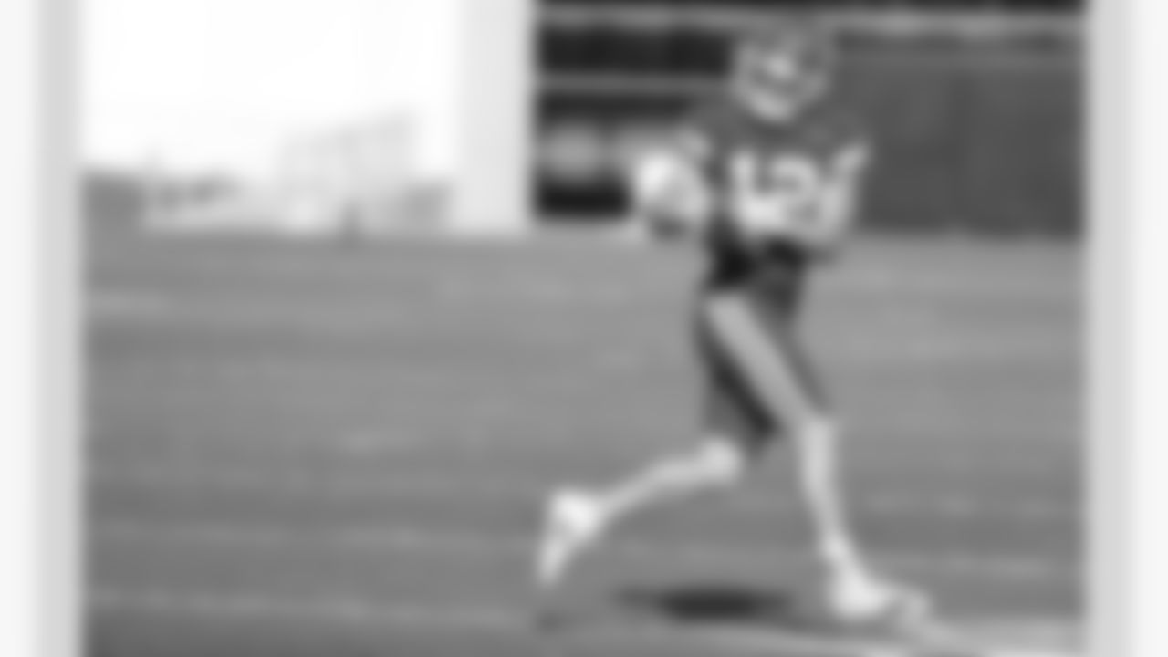 Kansas City Chiefs wide receiver Gehrig Dieter (12) during practice at The University Of Kansas Training Facility on August 24, 2020.