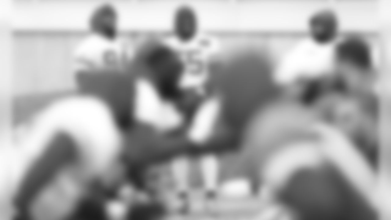 The Kansas City Chiefs practice in preparation for Sunday's AFC Championship game against the Tennessee Titans.