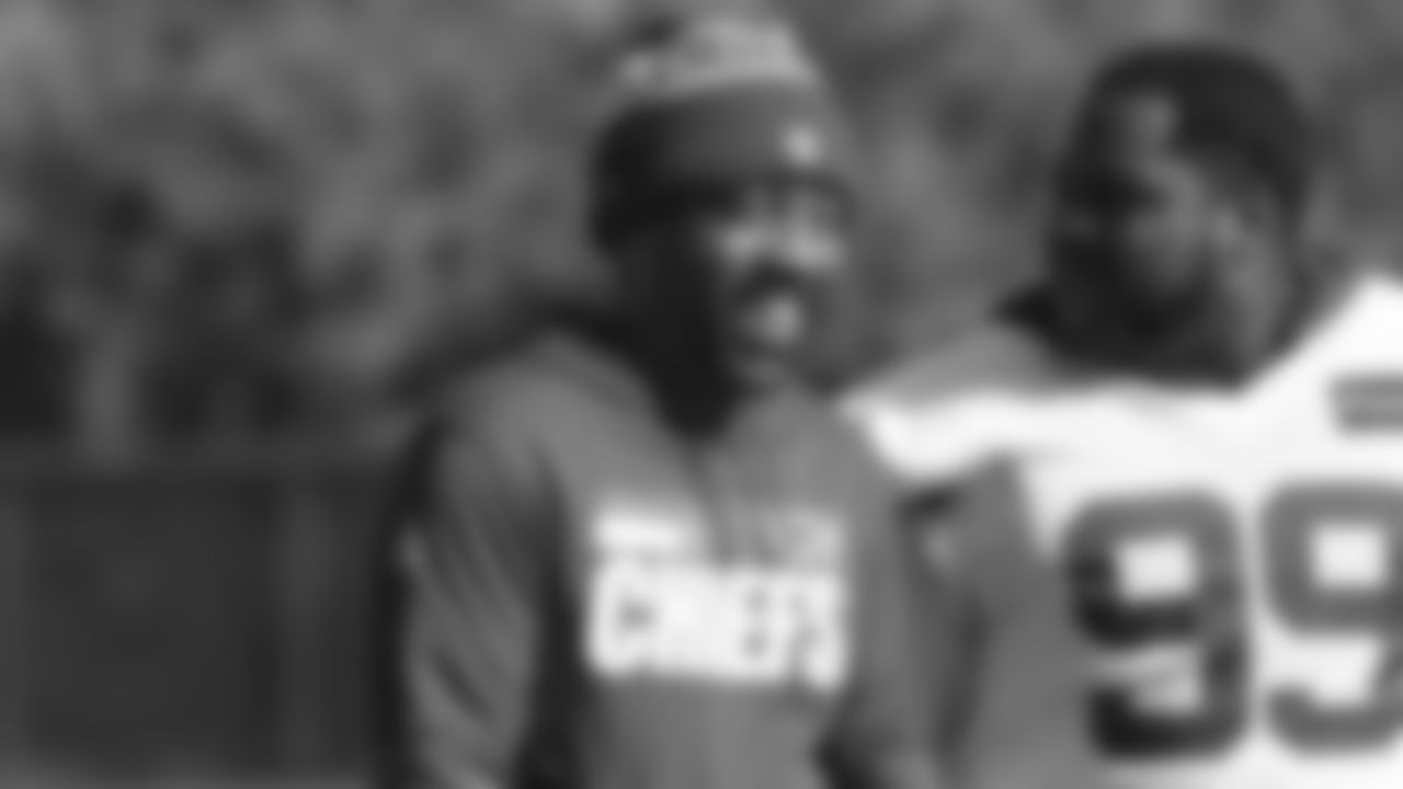 Kansas City Chiefs Running Backs Coach Greg Lewis during practice for week seven against the Tennessee Titans.