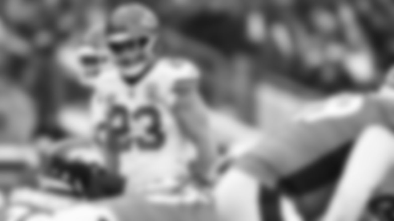 Kansas City Chiefs middle linebacker Drue Tranquill (23) in action during the NFL Week 8 matchup against the Denver Broncos at Empower Field at Mile High in Denver, Colorado on October 29, 2023.