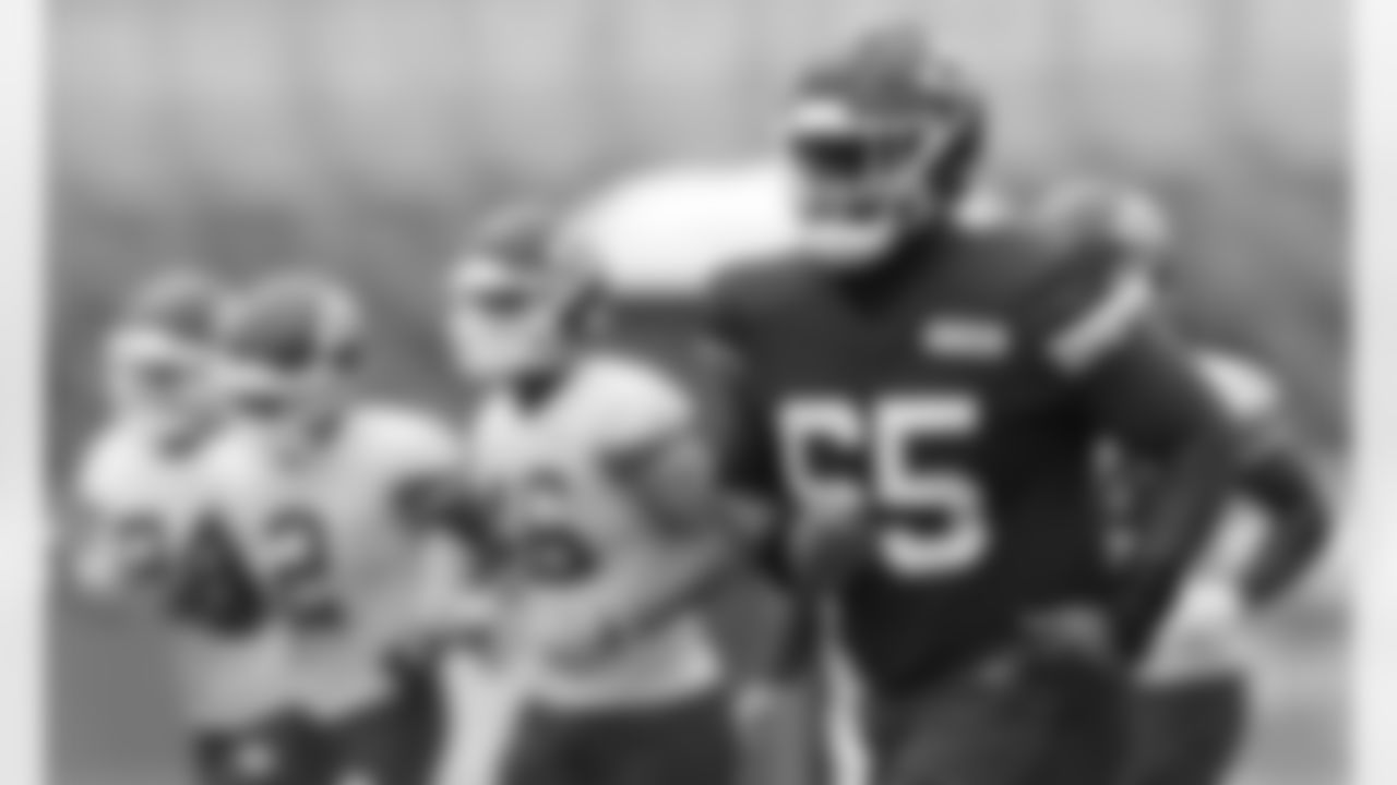 Kansas City Chiefs guard Trey Smith (65) during rookie training camp at Missouri Western State University