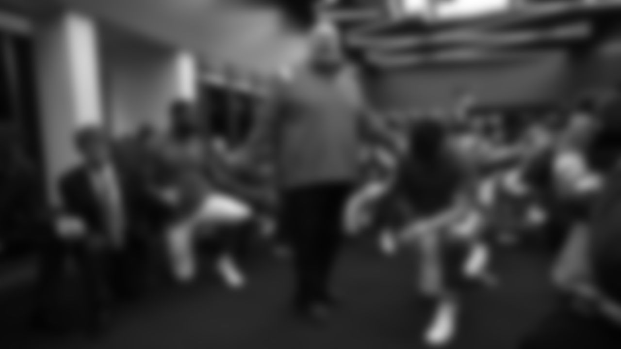 Kansas City Chiefs Head Coach Andy Reid leads the team huddle after an NFL Football game against the Los Angeles Rams, Sunday Nov 27, 2022 in Kansas City MO.