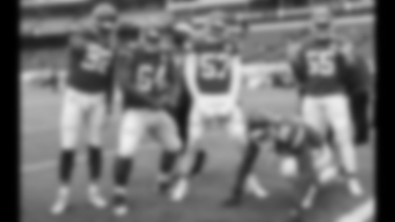 The Kansas City Chiefs defensive players pose for a photo prior to an NFL Football game against the Los Angeles Chargers, Sunday January 3, 2021 in Kansas City.