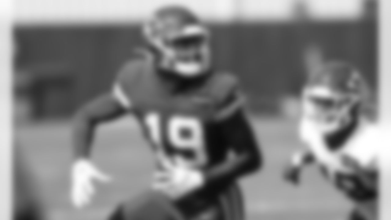 Kansas City Chiefs Wide Receiver Marcuc Kemp (19) during practice at the University of Kansas Training facility.