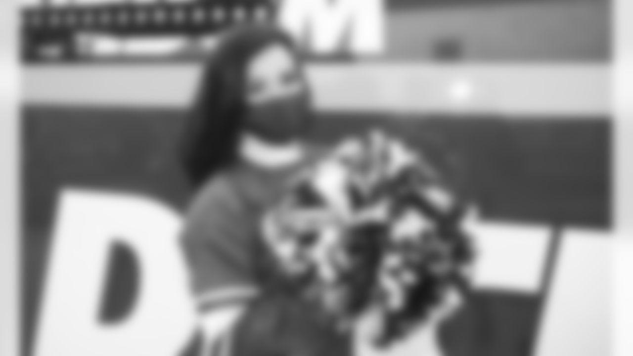 The Kansas City Chiefs Cheerleaders performing during the football game against the Los Angeles Chargers on January 3, 2021