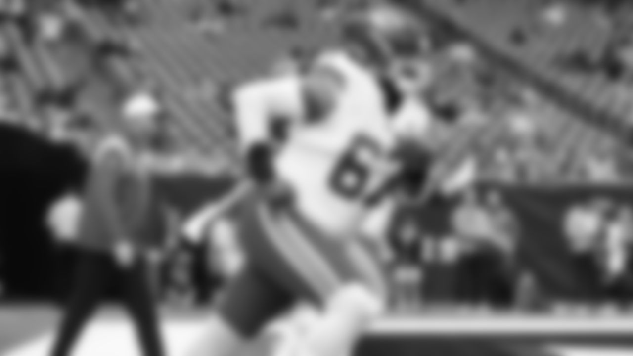 Kansas City CHiefs offensive lineman Lucas Niang (67) prior to an NFL football game against the Houston Texans, Sunday, December 18, 2022 in Houston.