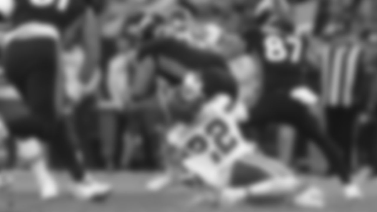 Kansas City Chiefs defensive back Juan Thornhill (22) gets his first ever sack during an NFL football game against the Denver Broncos, Sunday December 11, 2022