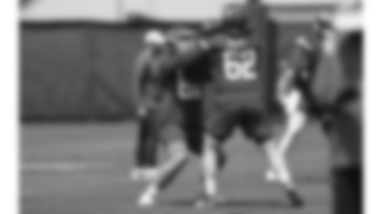 Kansas City Chiefs center Austin Reiter (61) & offensive lineman Joe Thuney (62) at day 3 of OTAs on Wednesday, May 24, 2023 in Kansas City, MO.