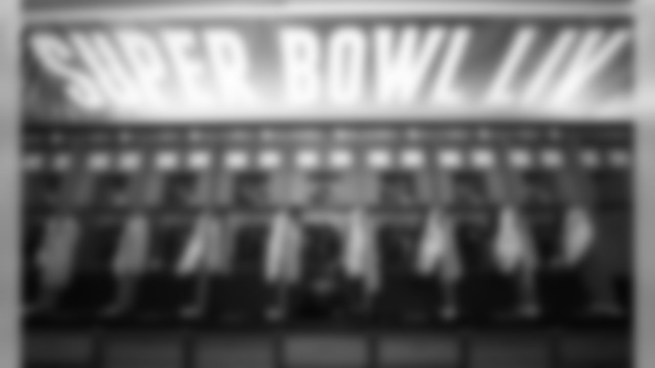 Locker room prior to Super Bowl LIV between the Kansas City Chiefs and San Francisco 49ers on February 2, 2020.
