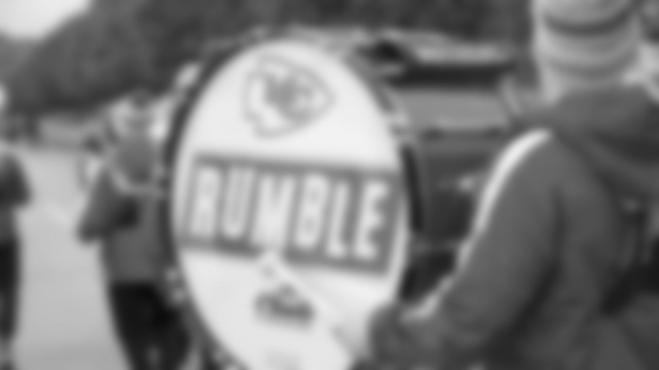 Chiefs Rumble prior to an NFL football game against the New York Giants, Monday, November 1, 2021 in Kansas City.