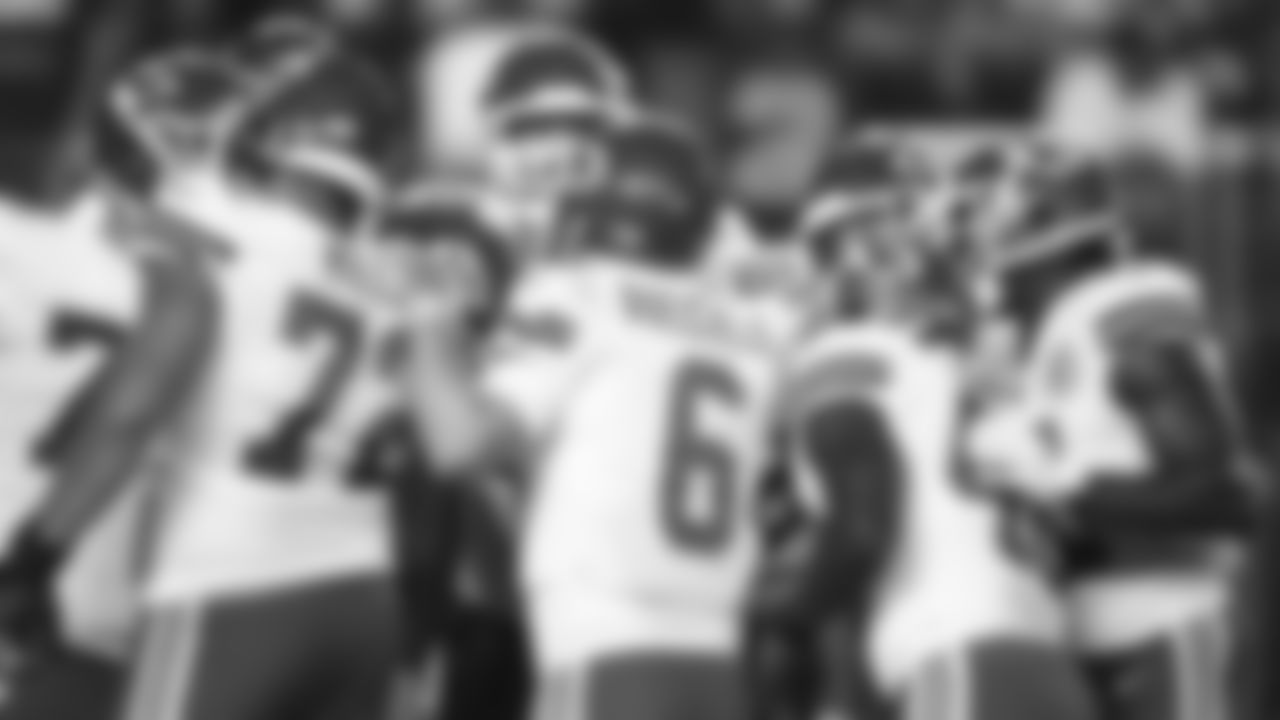 Kansas City Chiefs quarterback Shane Buechele (6) huddles the offense during preseason game one against the San Francisco 49ers, Saturday, Aug. 14th, 2021.