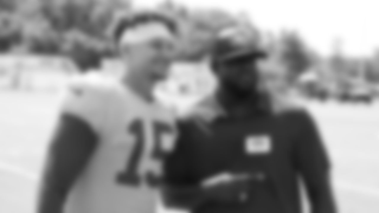 Kansas City Chiefs Legends watch practice and speak to the team after training camp at Missouri Western State University.