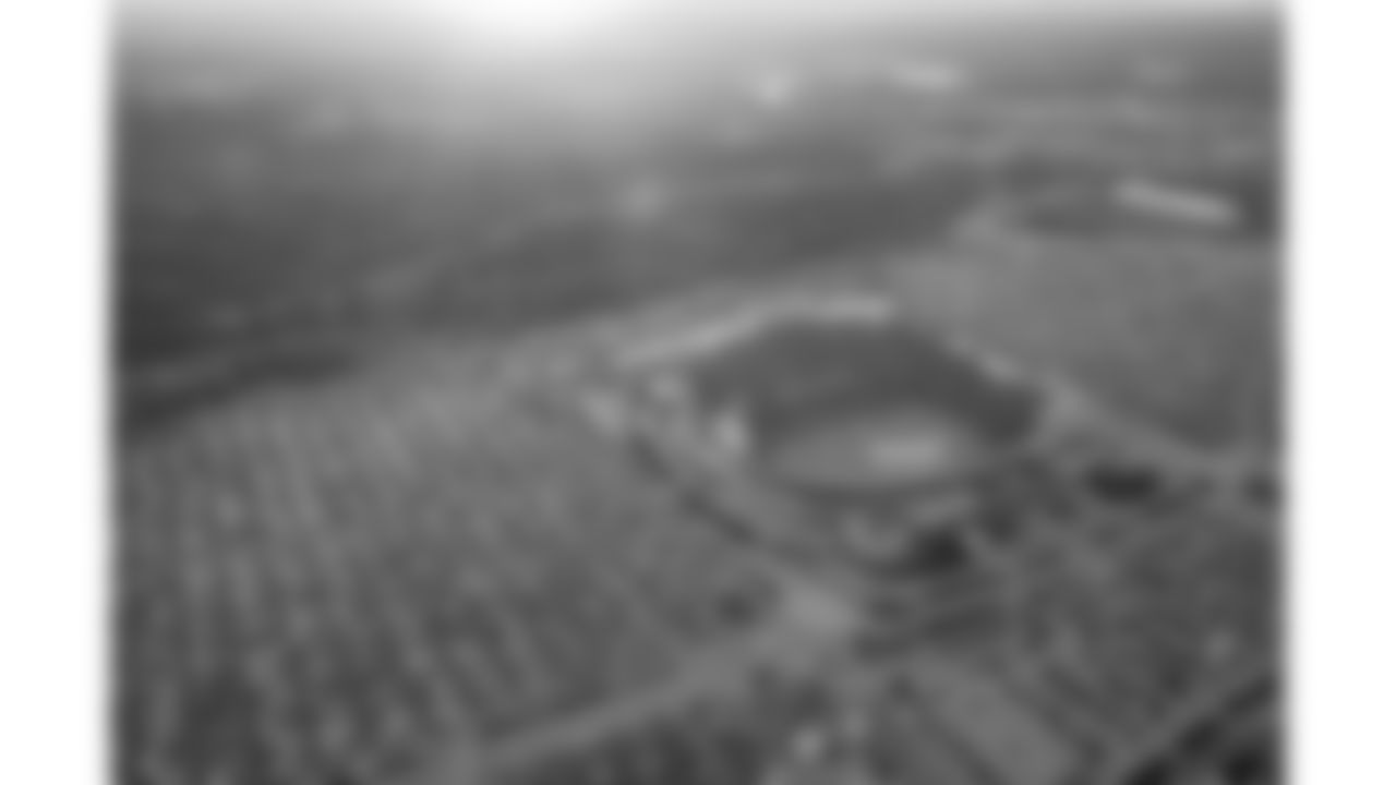 Aerial view of GEHA Field at Arrowhead Stadium at sunset prior to an NFL football game against the Green Bay Packers, Sunday, November 7, 2021 in Kansas City.