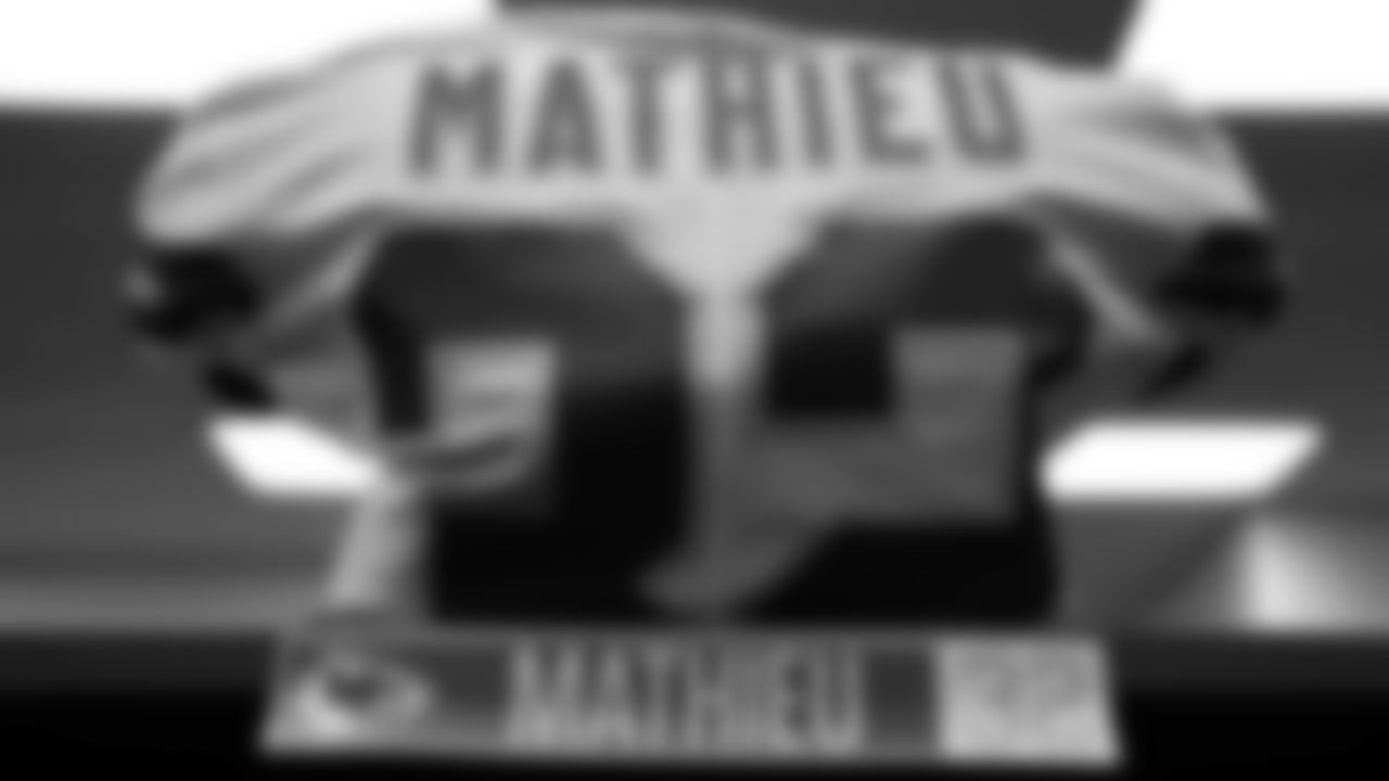 Kansas City Chiefs free safety Tyrann Mathieu's jersey prior to the Week 2 game against the Baltimore Ravens at M&T Bank Stadium on September 19, 2021
