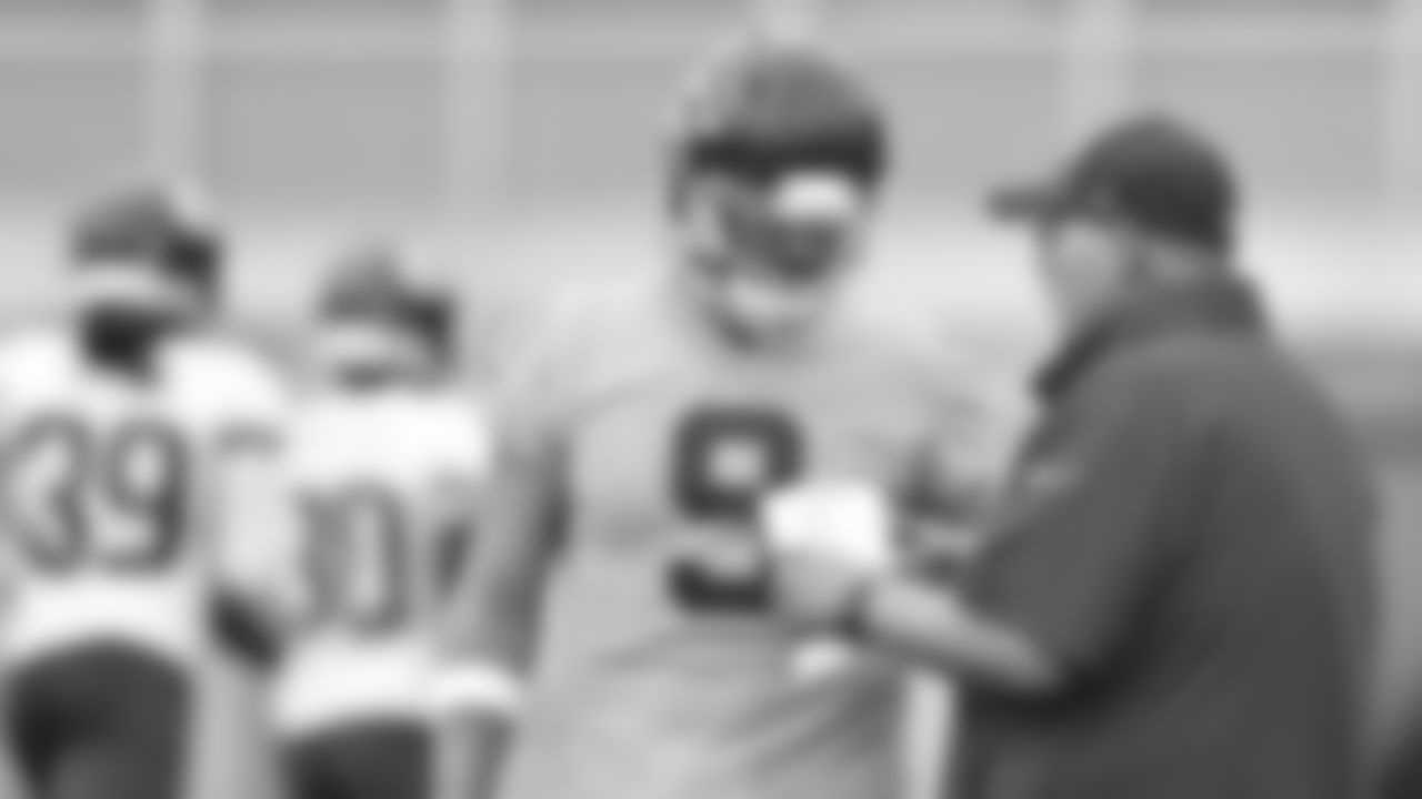 Kansas City Chiefs quarterback Blaine Gabbert (9) and Head Coach Andy Reid during preseason practice on Tuesday, August 22, 2023 in Kansas City, MO.