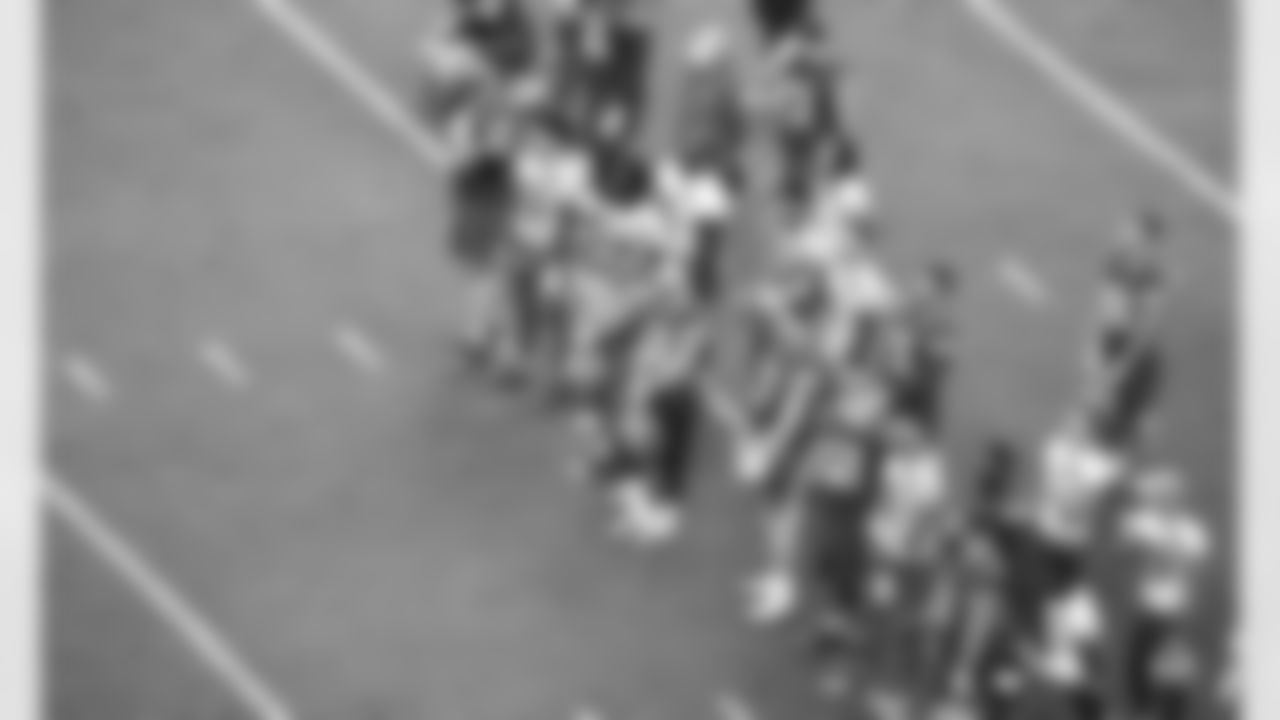 The Kansas City Chiefs during Season Ticket Member Day at training camp practice at Arrowhead Stadium on August 29, 2020.