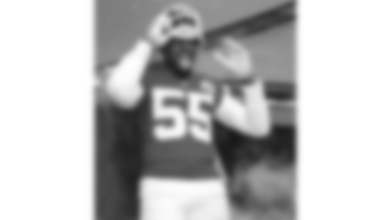 Kansas City Chiefs Defensive End Frank Clark (55) ready to take the field prior to an NFL Divisional Round Playoff game, Sunday, Jan. 17, 2021 in Kansas City.