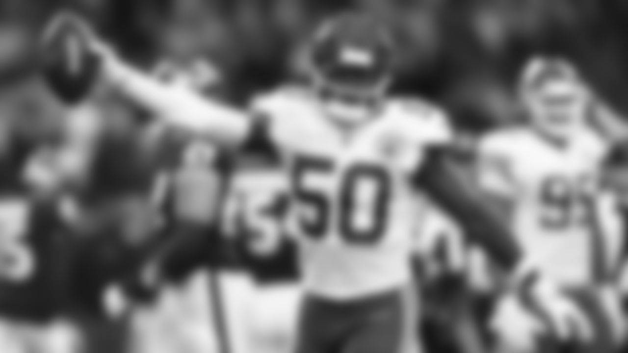 Kansas City Chiefs linebacker Willie Gay (50) celebrates during an NFL football game against the Houston Texans, Sunday, Dec. 18, 2022, in Houston.