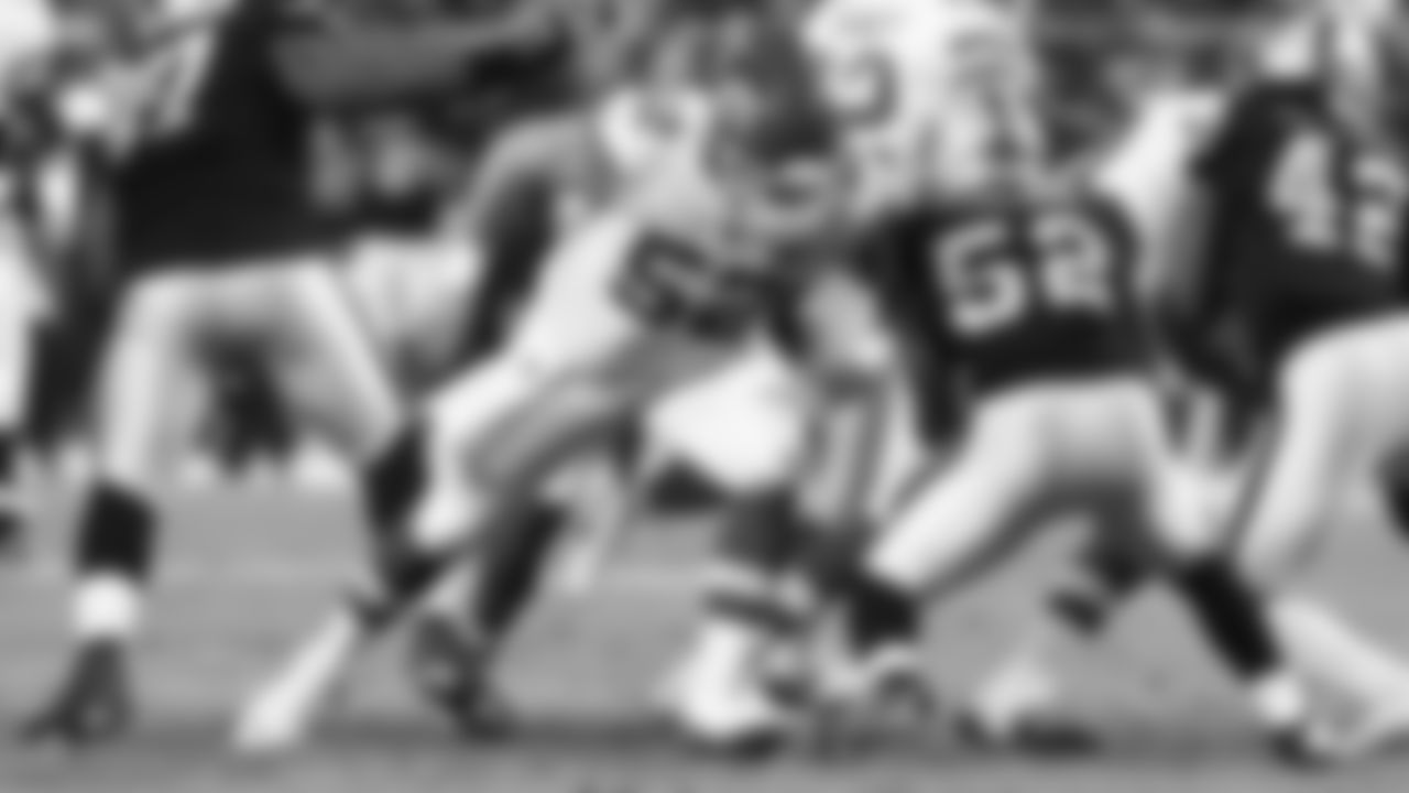Kansas City Chiefs center Creed Humphrey (52) during an NFL football game against the Las Vegas Raiders at Allegiant Stadium in Las Vegas on November 14, 2021.