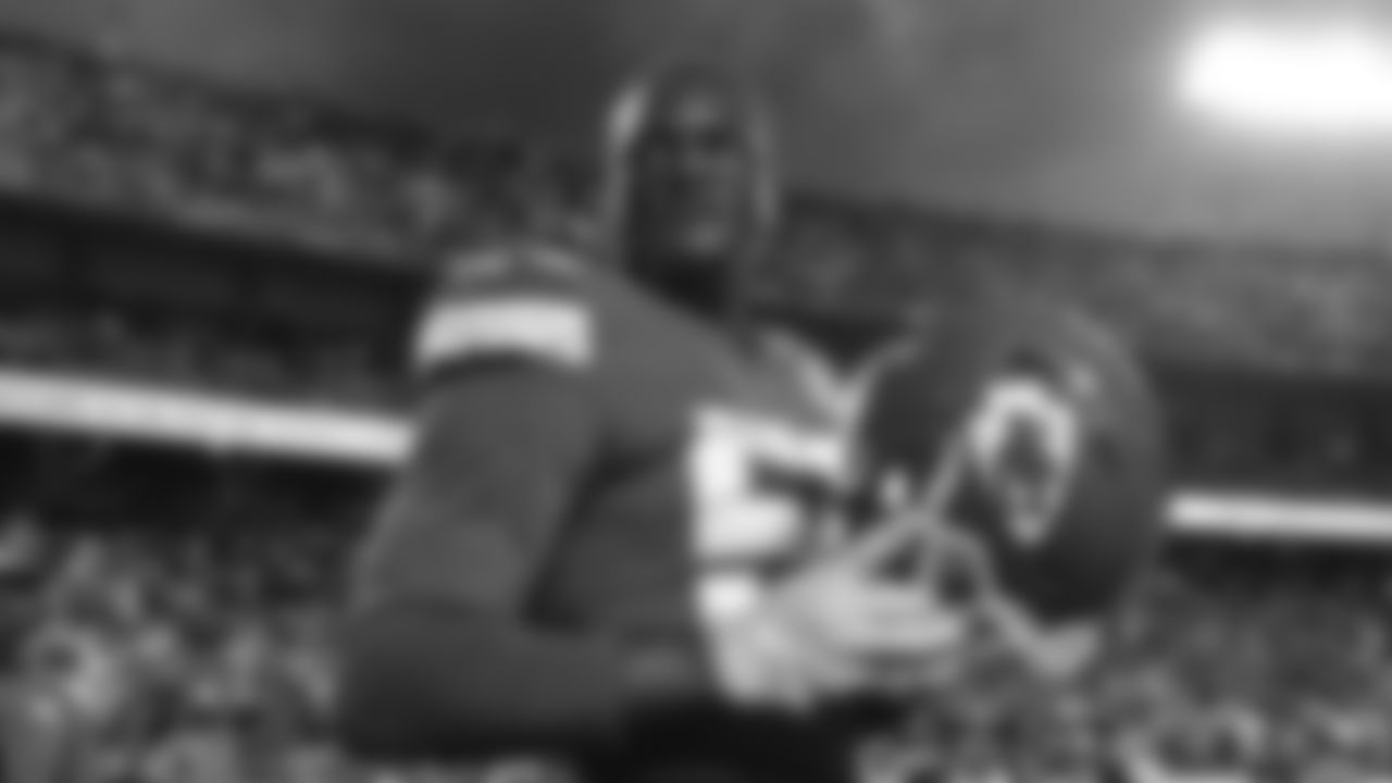 Kansas City Chiefs defensive end Frank Clark (55) prior to an NFL football game against the Buffalo Bills, Sunday, October 10, 2021 in Kansas City.