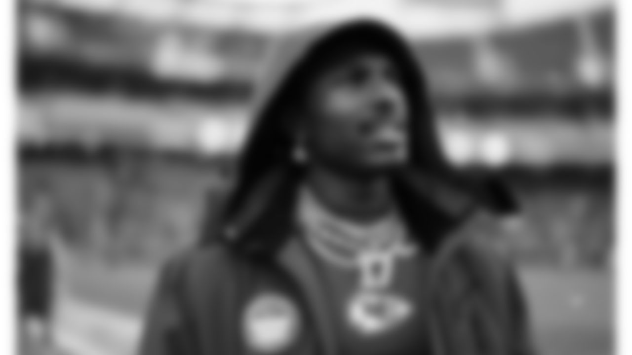 Kansas City Chiefs wide receiver Mecole Hardman (17) poses for a portrait prior to an NFL football game against the Jacksonville Jaguars, Saturday January 21, 2023 in Kansas City.